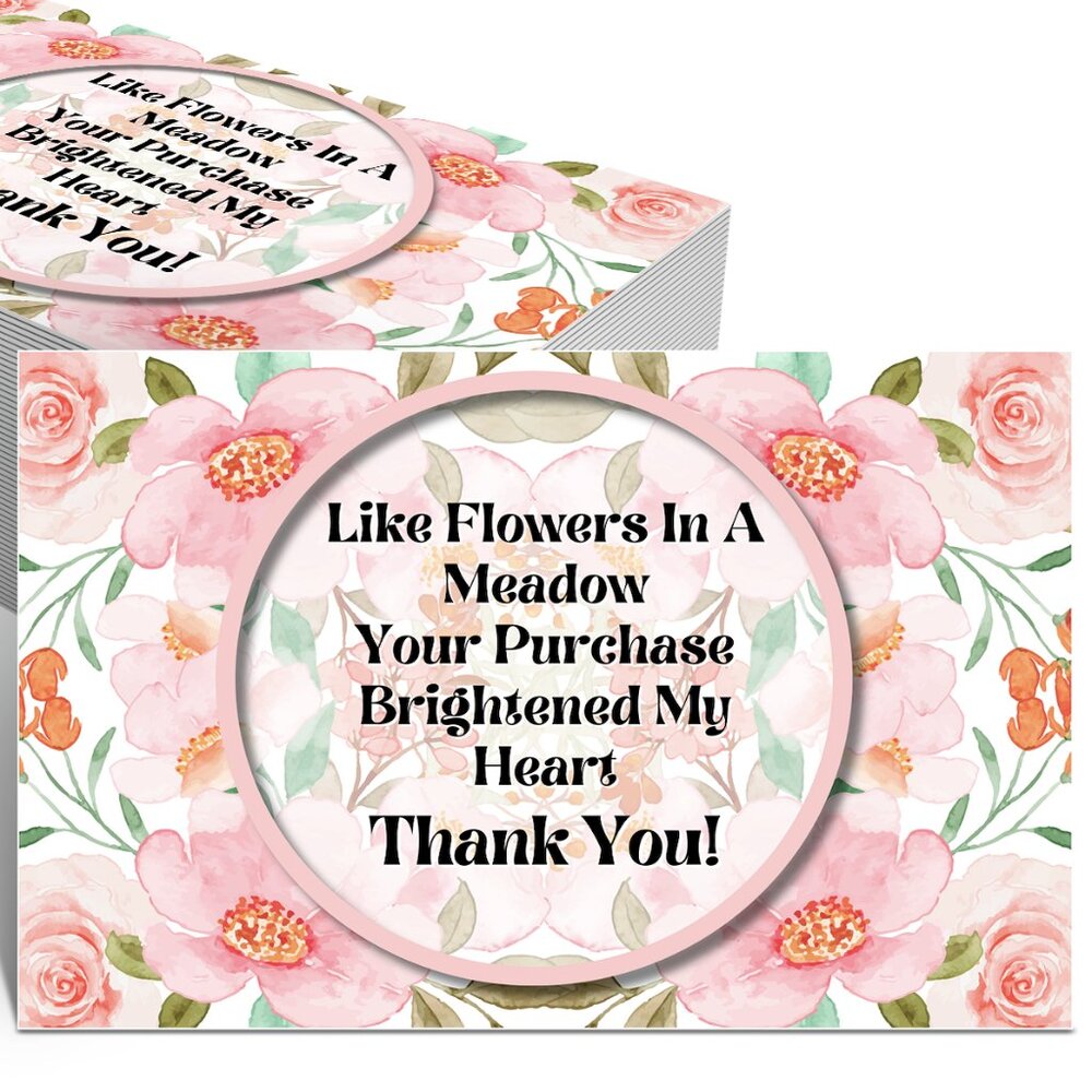 4" x 6" Thank You Cards - Flowers In A Meadow